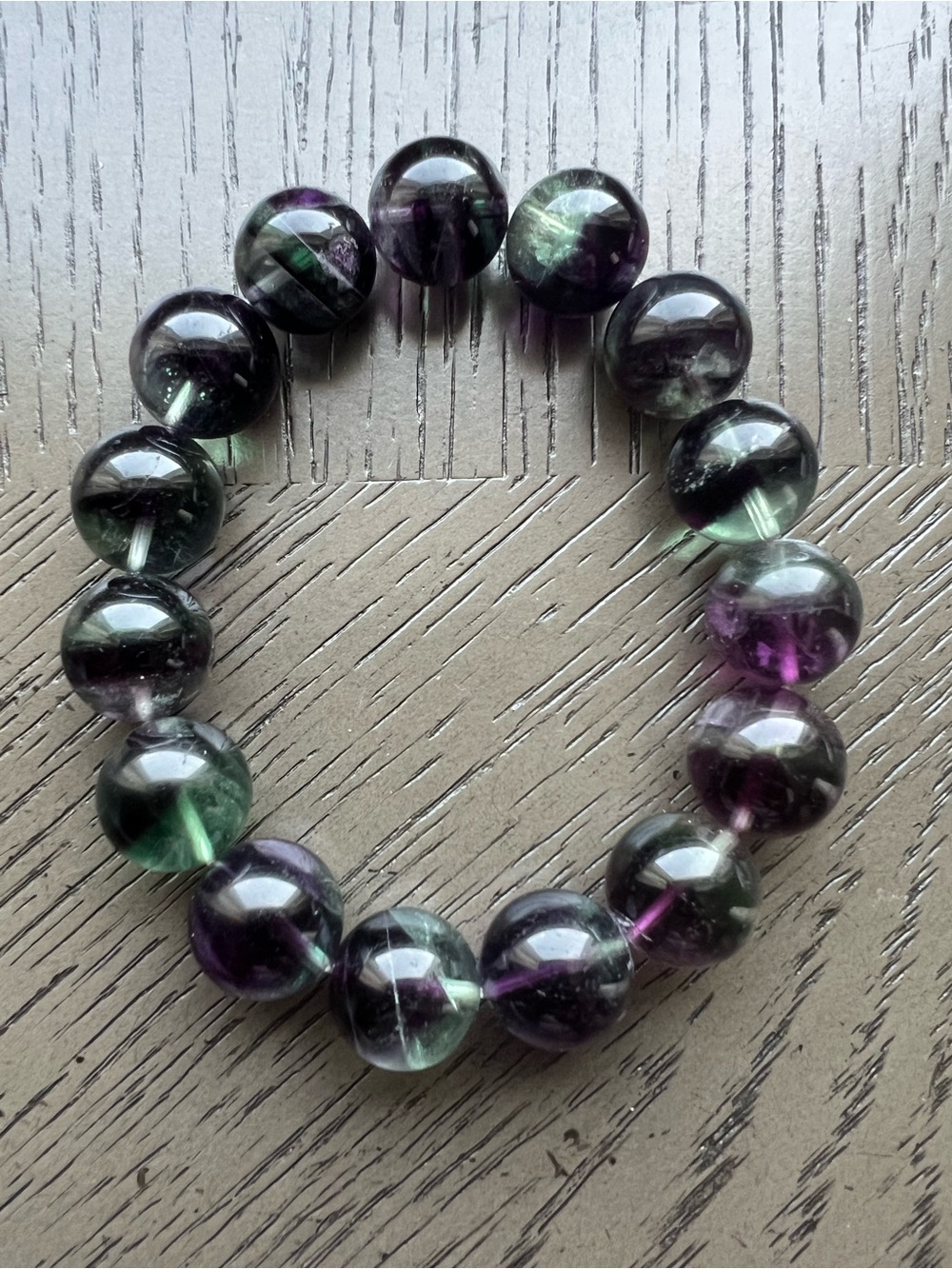 Fluorite bracelet 14mm SIZE 7’ - Picture 1 of 5